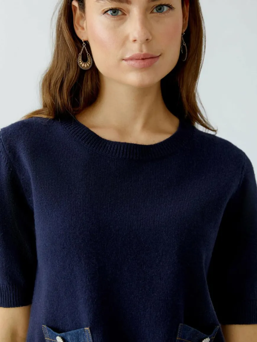 Oui Pullover & Strickjacken*Damen Pullover blau uni