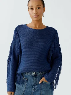 Oui Pullover & Strickjacken*Damen Pullover blau uni