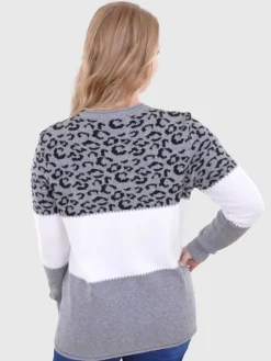 Navigazione Pullover & Strickjacken*Damen Pullover grau bedruckt