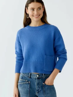 Oui Pullover & Strickjacken*Damen Pullover blau uni