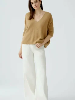 Oui Pullover & Strickjacken*Damen Pullover camel uni