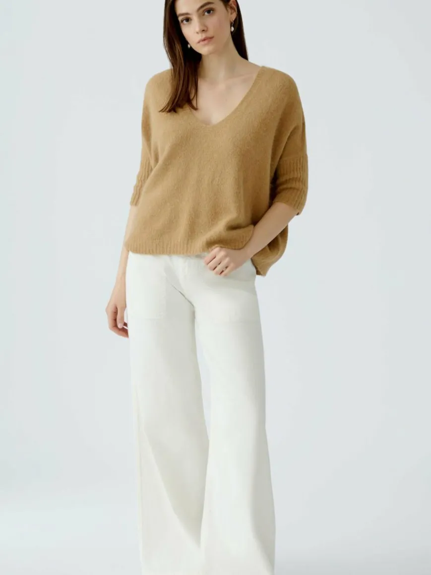 Oui Pullover & Strickjacken*Damen Pullover camel uni