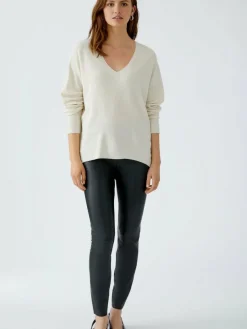 Oui Pullover & Strickjacken*Damen Pullover weiß uni