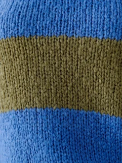 Oui Pullover & Strickjacken*Damen Pullover khaki blau gestreift