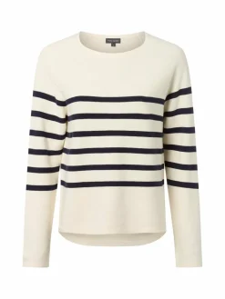 Franco Callegari Pullover & Strickjacken*Damen Pullover ecru marine gestreift