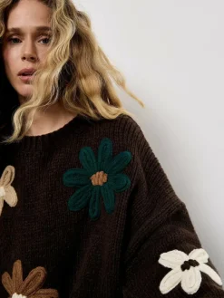 Apricot Pullover & Strickjacken*Damen Pullover braun bedruckt