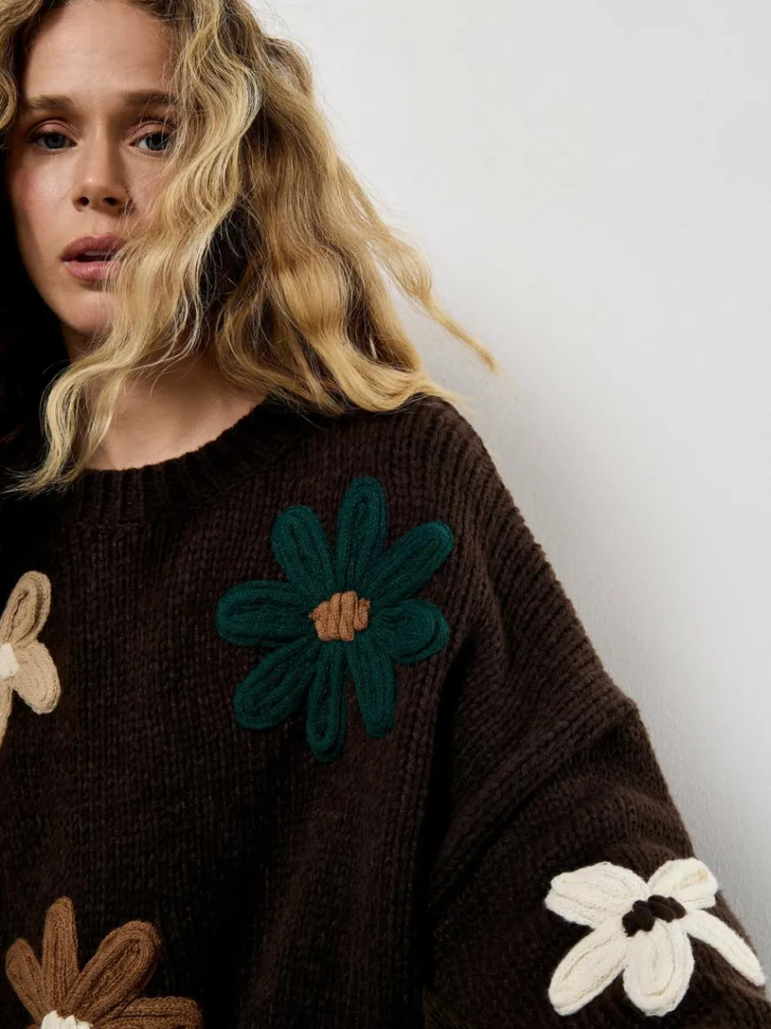 Apricot Pullover & Strickjacken*Damen Pullover braun bedruckt