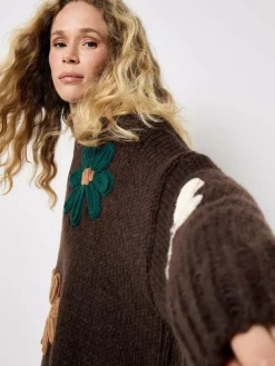 Apricot Pullover & Strickjacken*Damen Pullover braun bedruckt