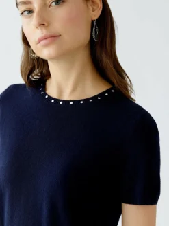 Oui Pullover & Strickjacken*Damen Pullover blau uni