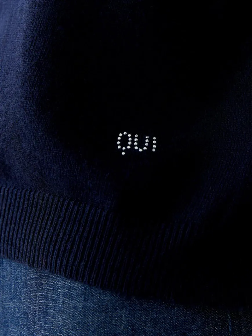 Oui Pullover & Strickjacken*Damen Pullover blau uni