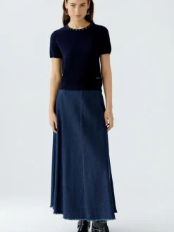 Oui Pullover & Strickjacken*Damen Pullover blau uni