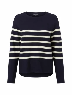 Franco Callegari Pullover & Strickjacken*Damen Pullover marine ecru gestreift