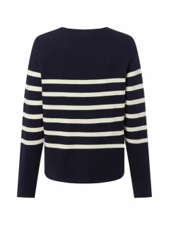 Franco Callegari Pullover & Strickjacken*Damen Pullover marine ecru gestreift