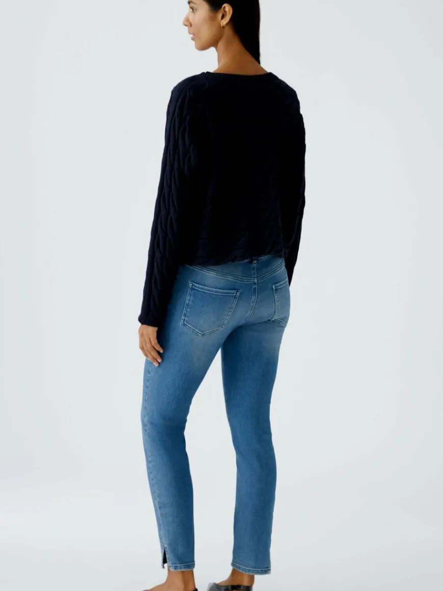 Oui Pullover & Strickjacken*Damen Pullover blau uni