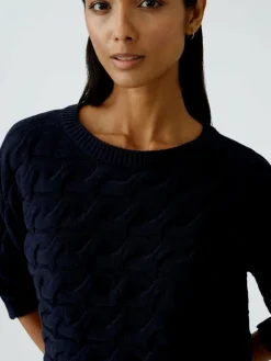 Oui Pullover & Strickjacken*Damen Pullover blau uni