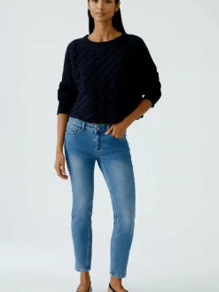 Oui Pullover & Strickjacken*Damen Pullover blau uni