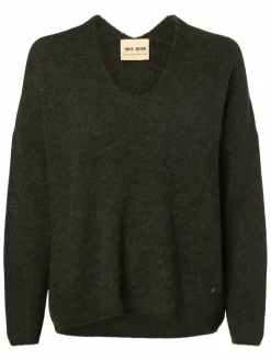 MOS MOSH Pullover & Strickjacken*Damen Pullover mit Alpaka-Anteil - MMThora grün uni