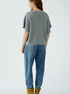 Oui Pullover & Strickjacken*Damen Pullunder grau uni