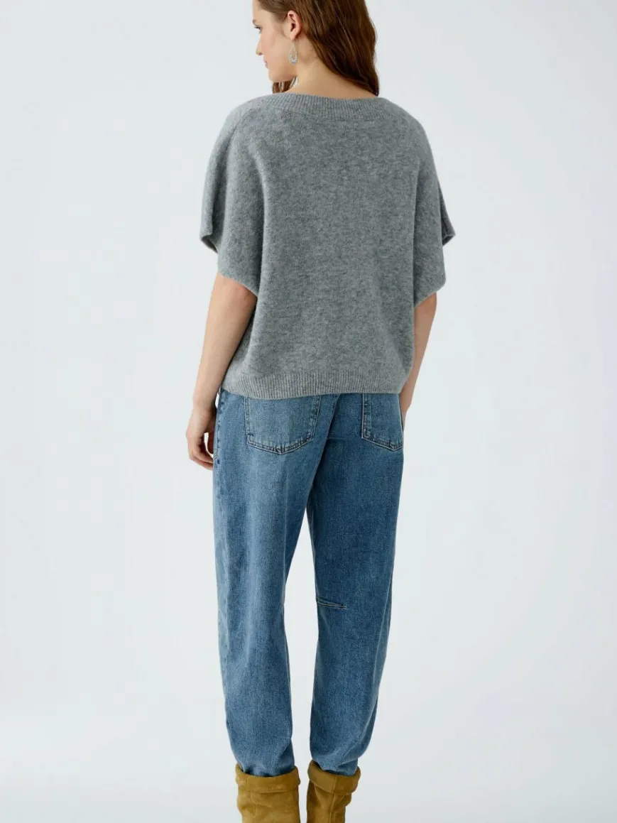 Oui Pullover & Strickjacken*Damen Pullunder grau uni