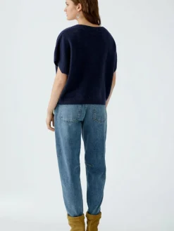 Oui Pullover & Strickjacken*Damen Pullunder blau uni