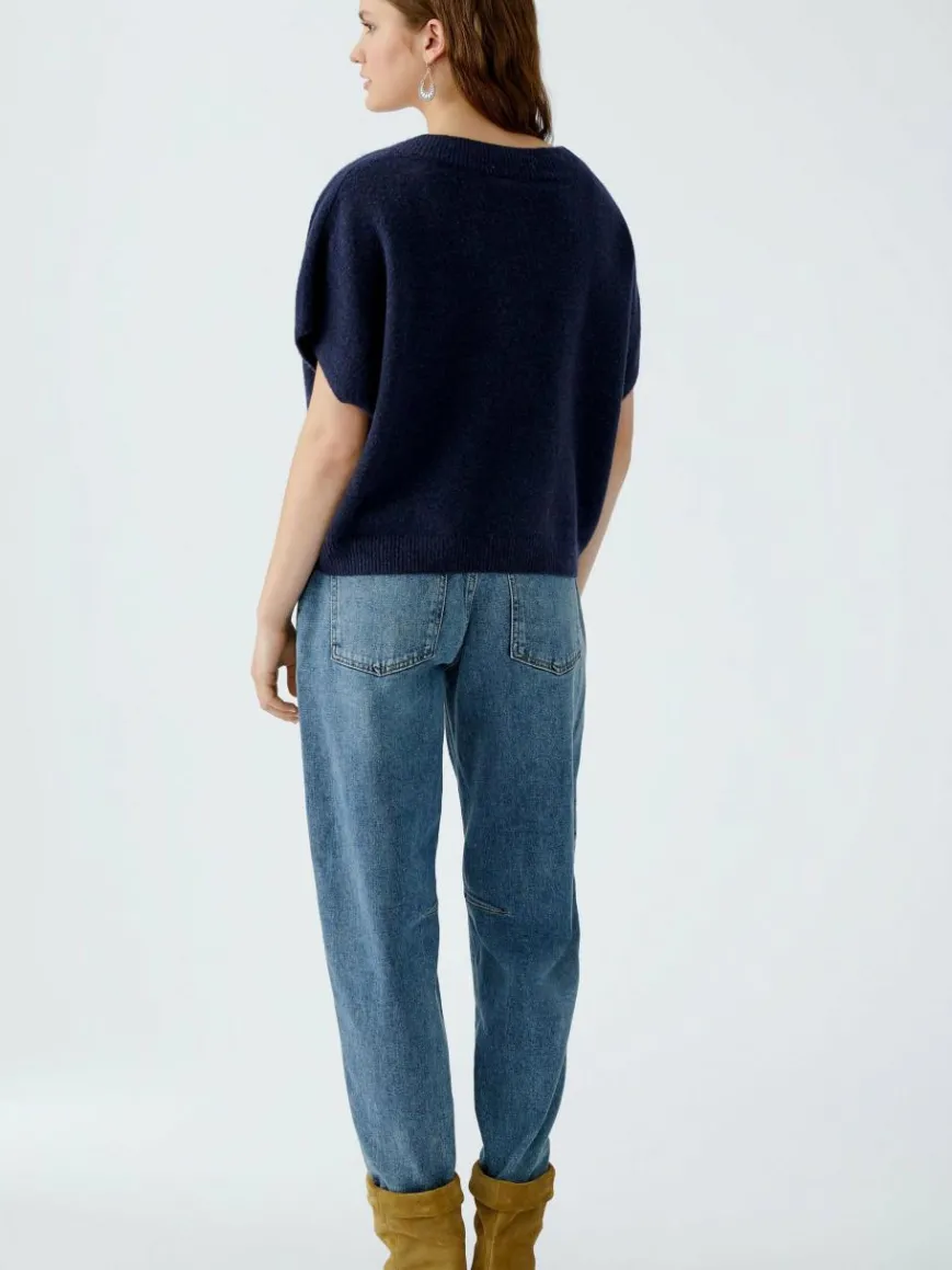 Oui Pullover & Strickjacken*Damen Pullunder blau uni