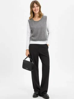 american vintage Pullover & Strickjacken*Damen Pullunder mit Cashmere-Anteil - Dumy grau meliert