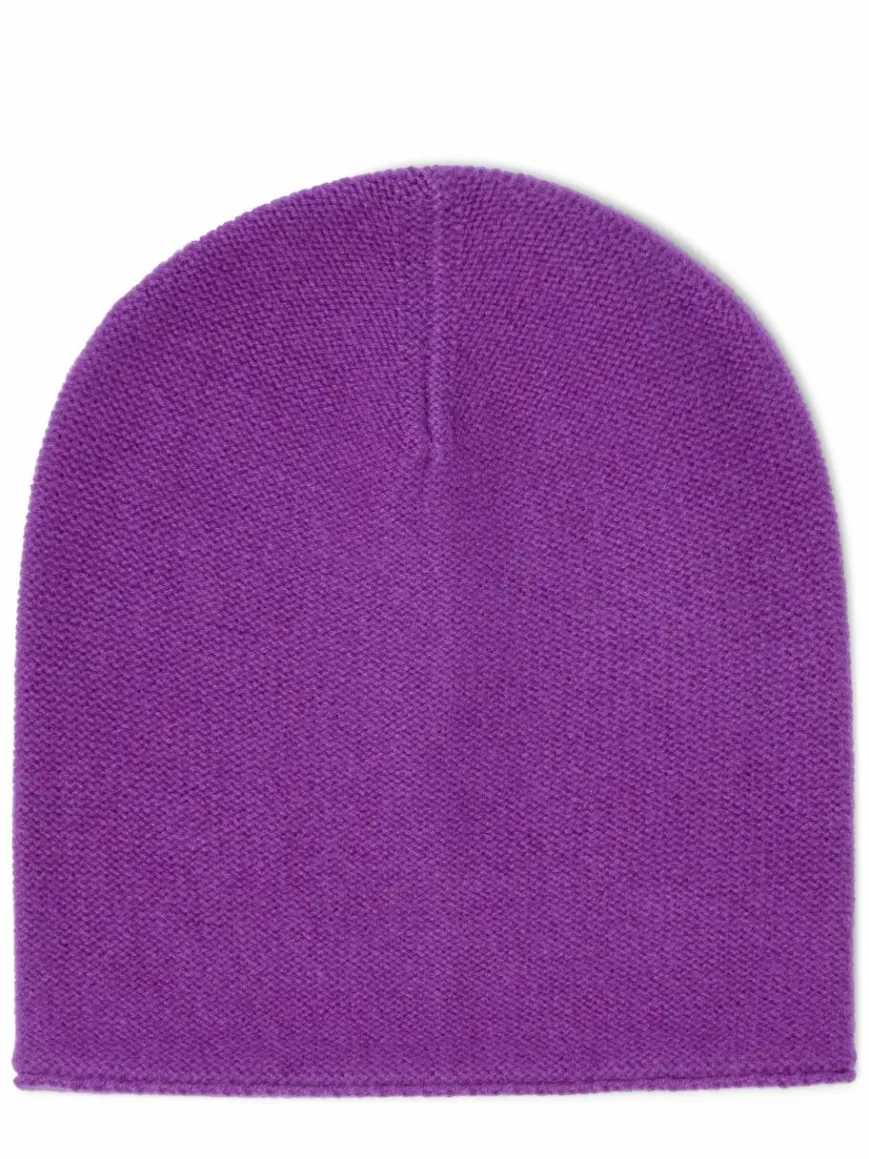 Marie Lund Mützen & Hüte*Damen Pure Cashmere Mütze purple uni