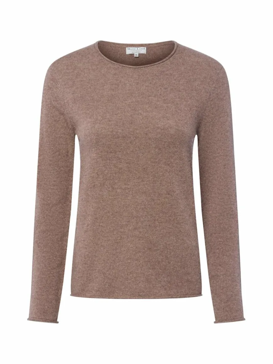 Marie Lund Pullover & Strickjacken*Damen Pure Cashmere Pullover braun meliert