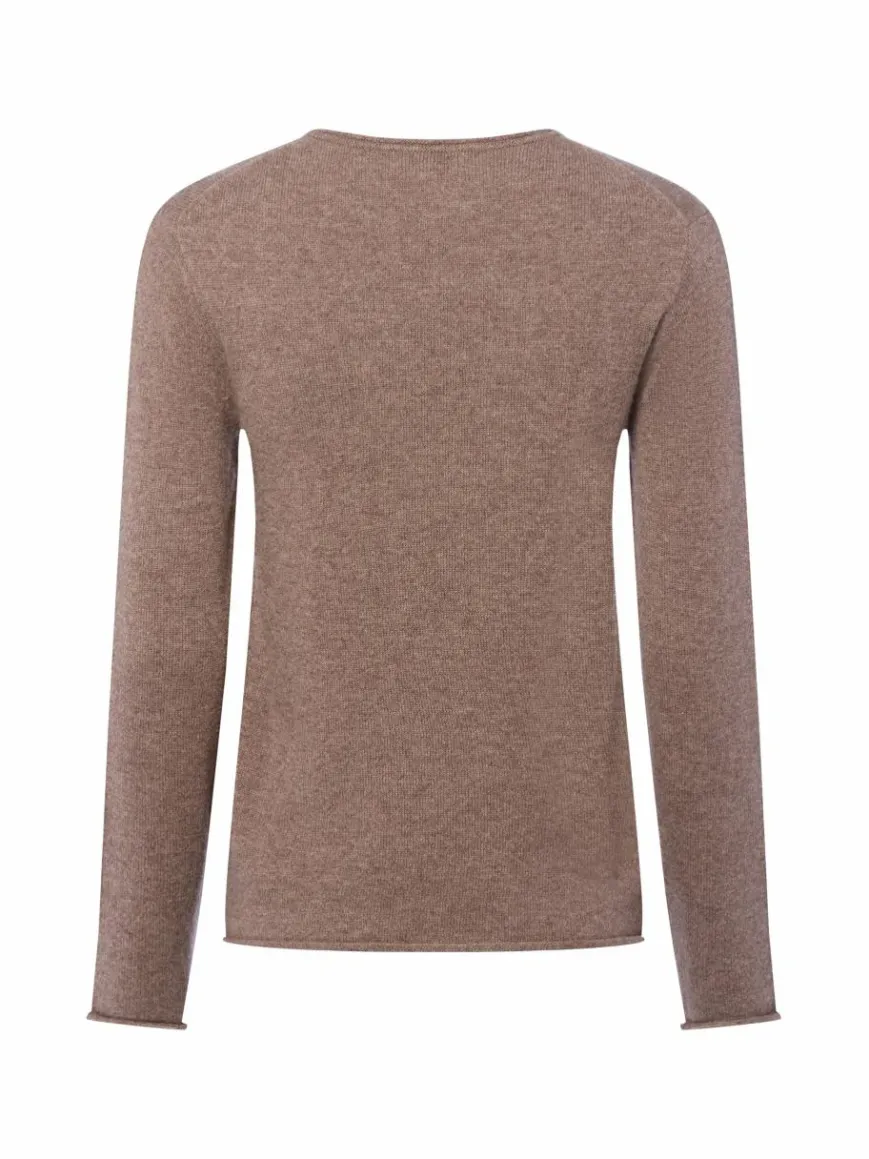 Marie Lund Pullover & Strickjacken*Damen Pure Cashmere Pullover braun meliert