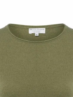 Marie Lund Pullover & Strickjacken*Damen Pure Cashmere Pullover erbse uni