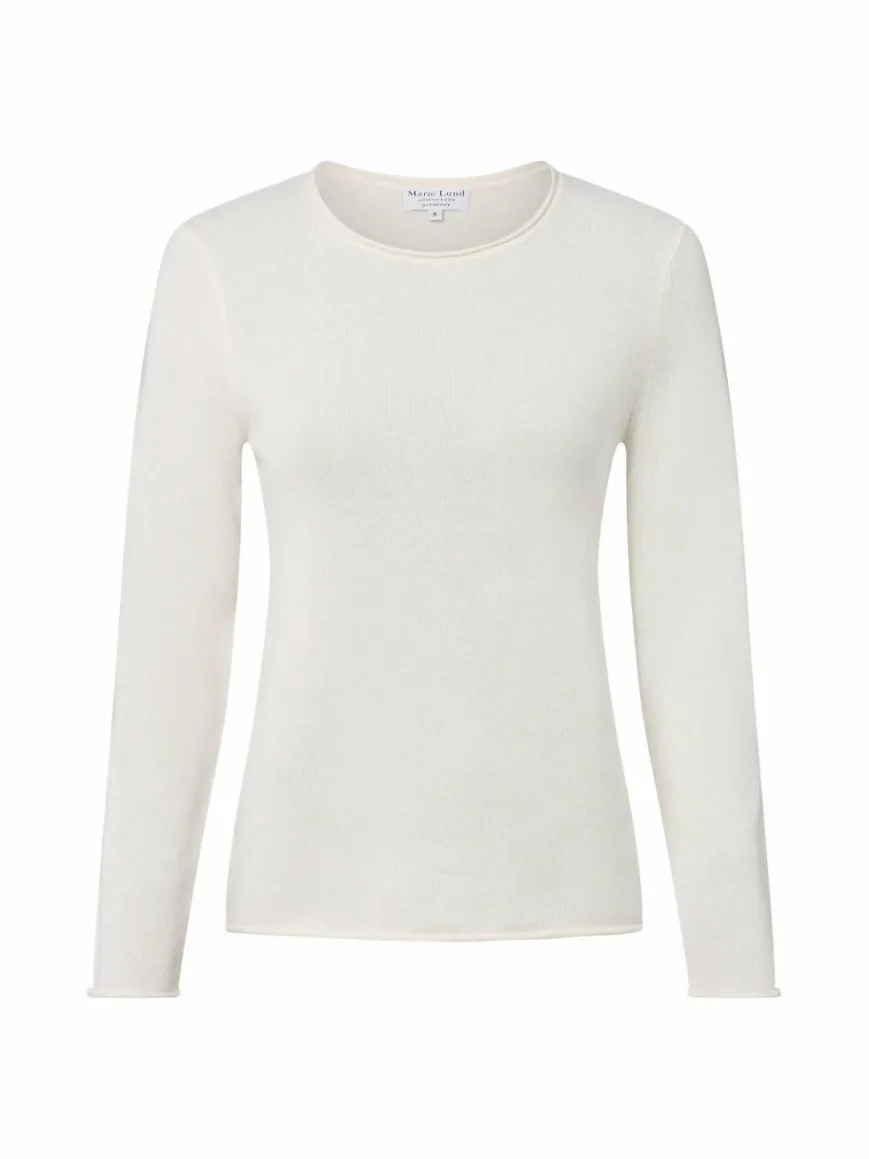 Marie Lund Pullover & Strickjacken*Damen Pure Cashmere Pullover ecru uni