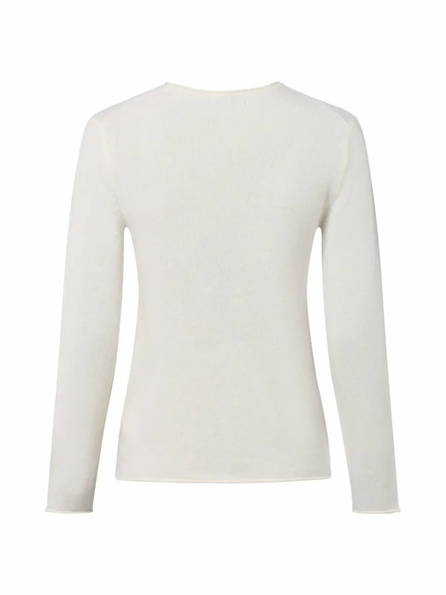 Marie Lund Pullover & Strickjacken*Damen Pure Cashmere Pullover ecru uni