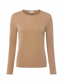 Marie Lund Pullover & Strickjacken*Damen Pure Cashmere Pullover camel meliert