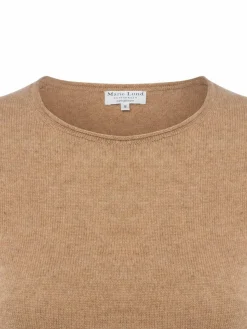 Marie Lund Pullover & Strickjacken*Damen Pure Cashmere Pullover camel meliert