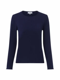 Marie Lund Pullover & Strickjacken*Damen Pure Cashmere Pullover marine uni