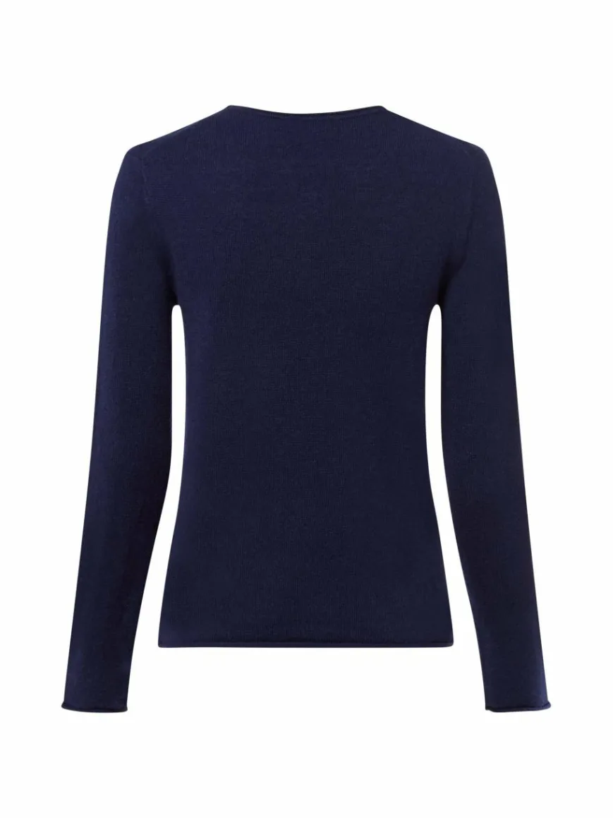 Marie Lund Pullover & Strickjacken*Damen Pure Cashmere Pullover marine uni