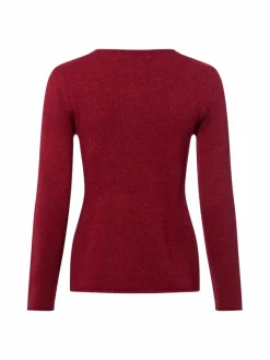Marie Lund Pullover & Strickjacken*Damen Pure Cashmere Pullover bordeaux meliert