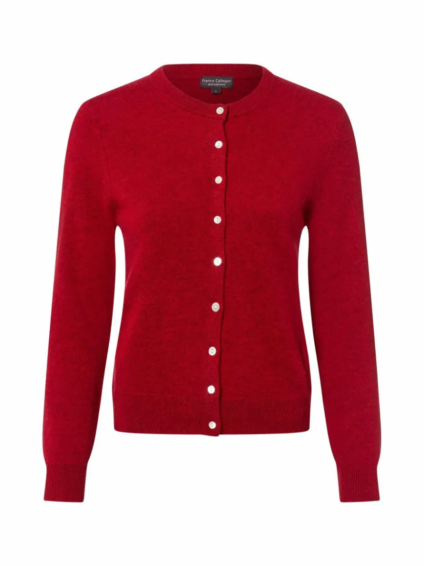 Franco Callegari Pullover & Strickjacken*Damen Pure Cashmere Strickjacke rot meliert