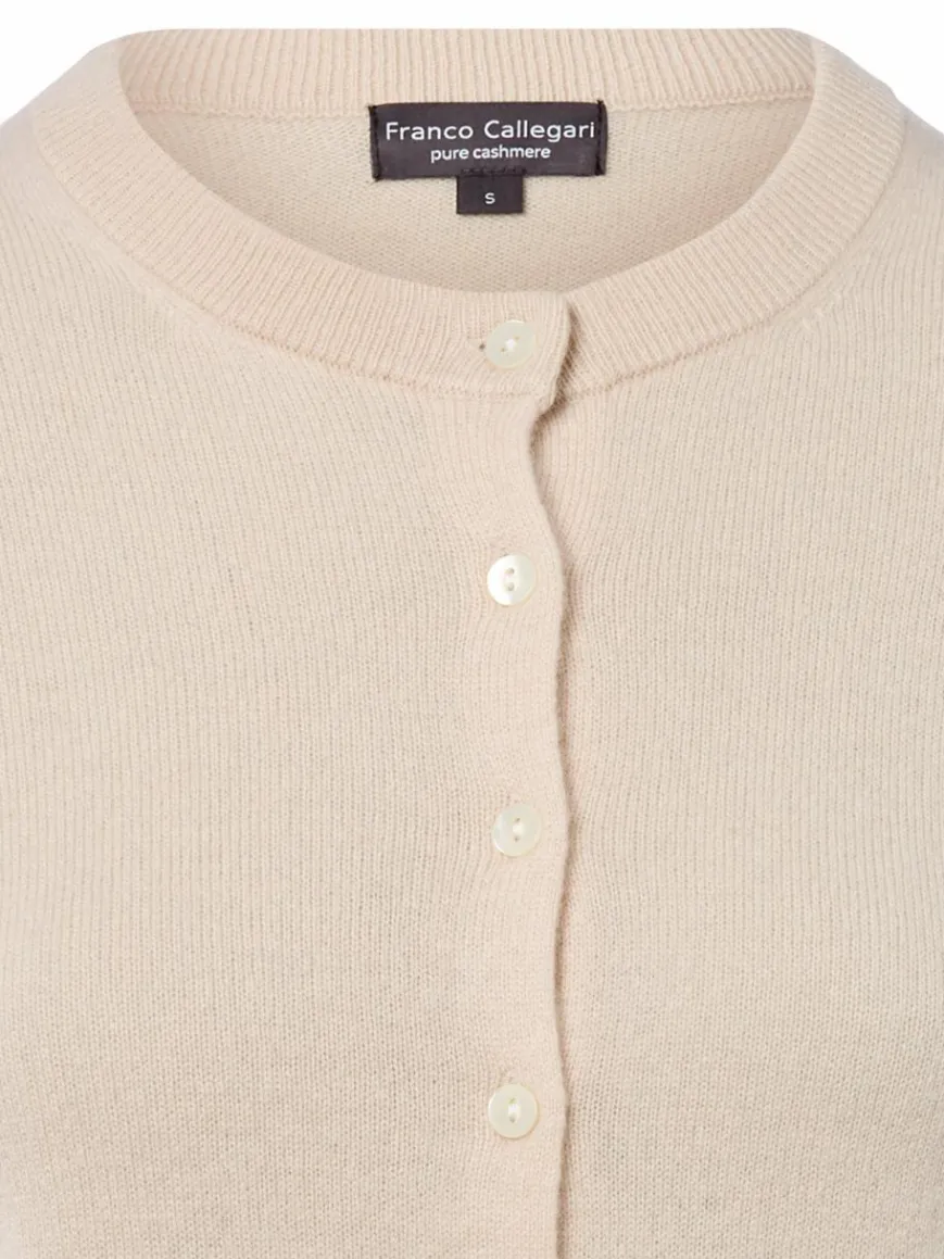 Franco Callegari Pullover & Strickjacken*Damen Pure Cashmere Strickjacke sand uni