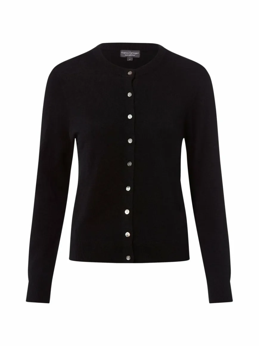 Franco Callegari Pullover & Strickjacken*Damen Pure Cashmere Strickjacke schwarz uni