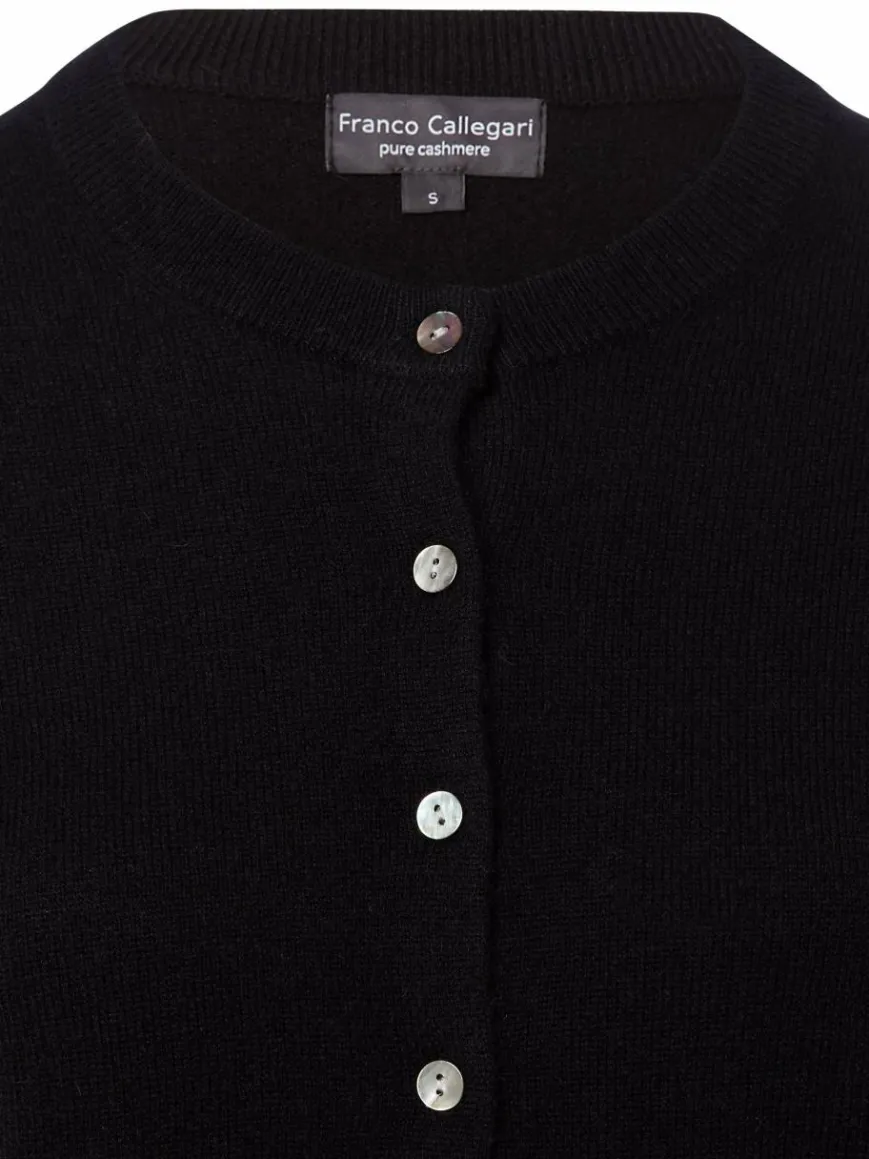 Franco Callegari Pullover & Strickjacken*Damen Pure Cashmere Strickjacke schwarz uni