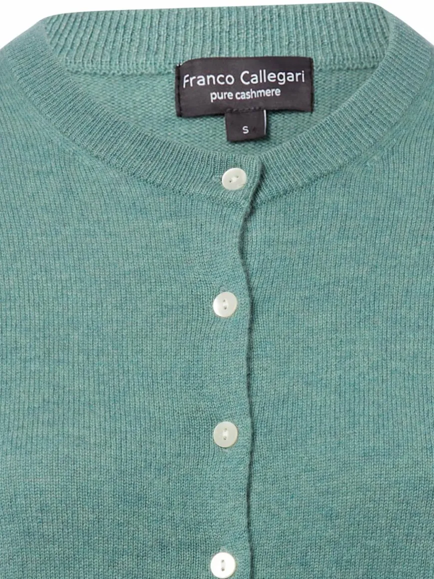 Franco Callegari Pullover & Strickjacken*Damen Pure Cashmere Strickjacke mint meliert