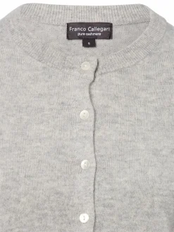 Franco Callegari Pullover & Strickjacken*Damen Pure Cashmere Strickjacke hellgrau meliert