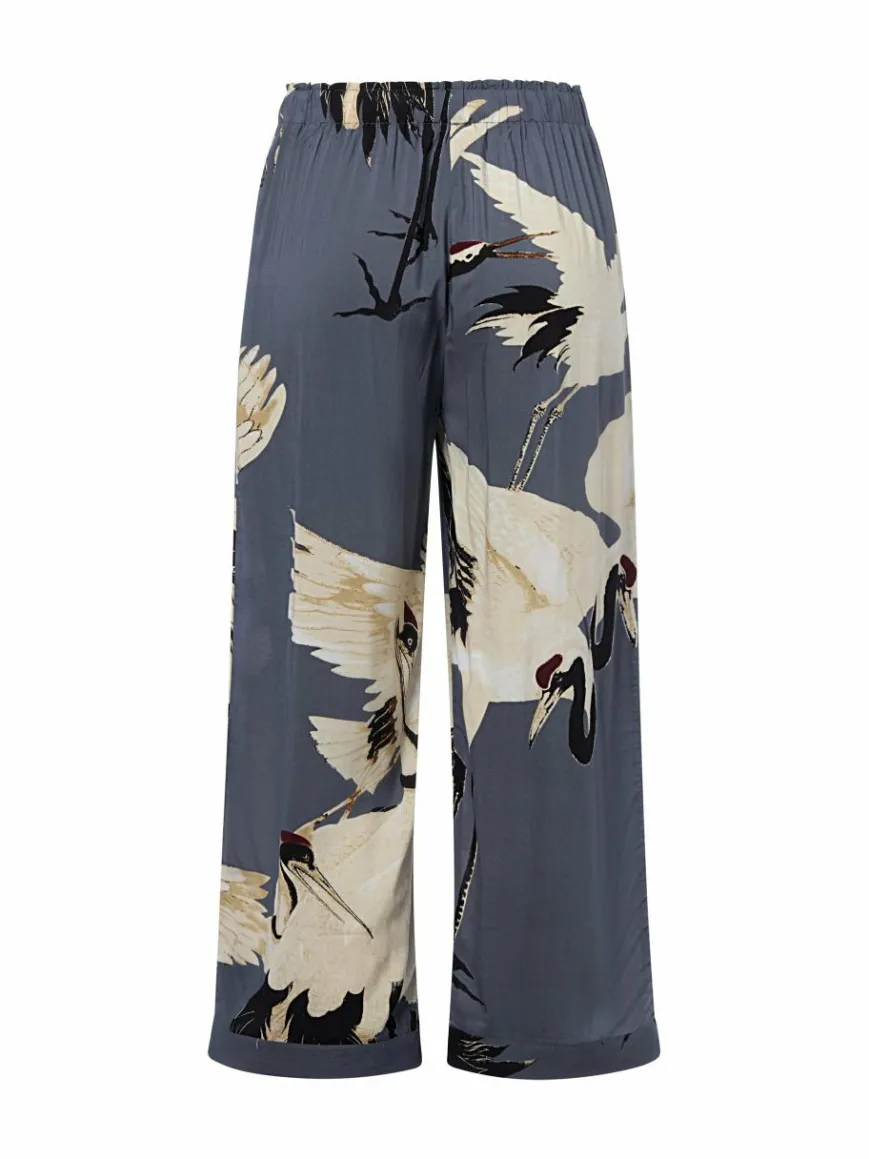 Marie Lund Hosen*Damen Pyjamahose blau gemustert