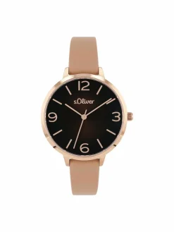 s.Oliver Uhren*Damen Quarzuhr beige uni