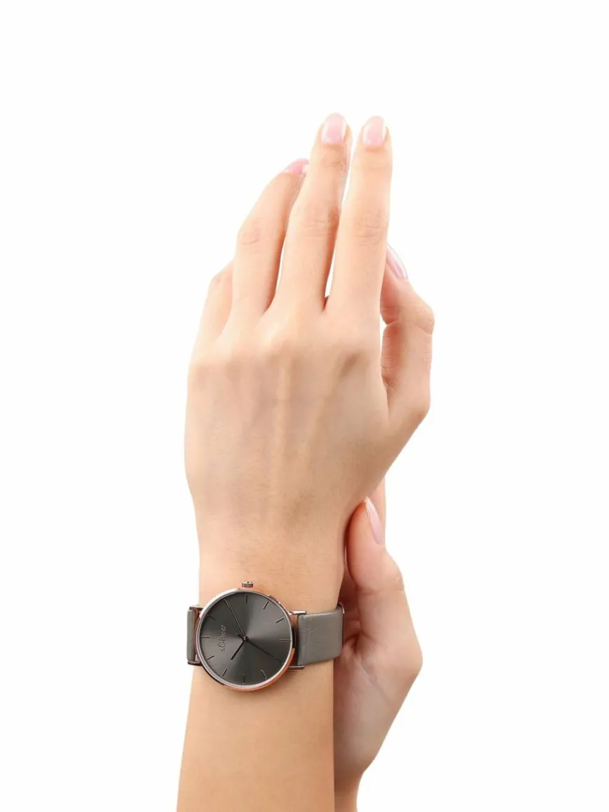 s.Oliver Uhren*Damen Quarzuhr grau uni