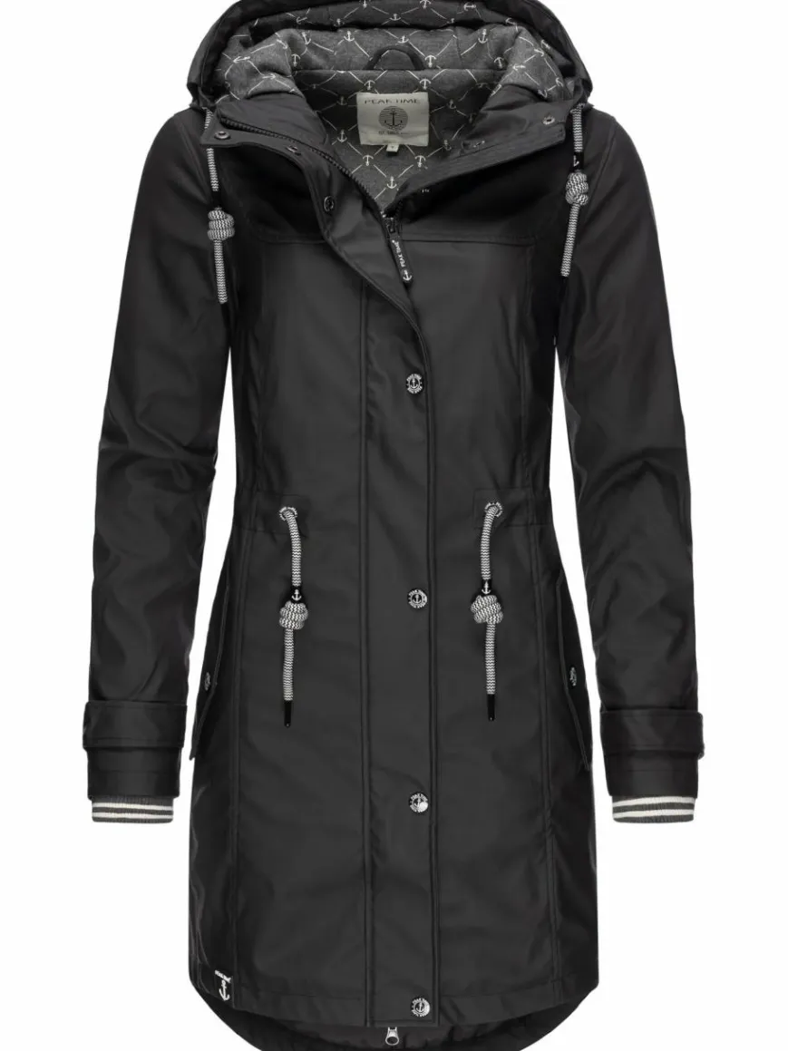 Peak Time Jacken & Westen*Damen Regenjacke - L60042 schwarz uni