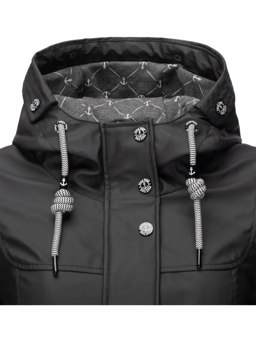 Peak Time Jacken & Westen*Damen Regenjacke - L60042 schwarz uni