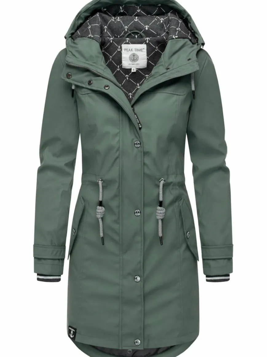 Peak Time Jacken & Westen*Damen Regenjacke - L60042 grün uni