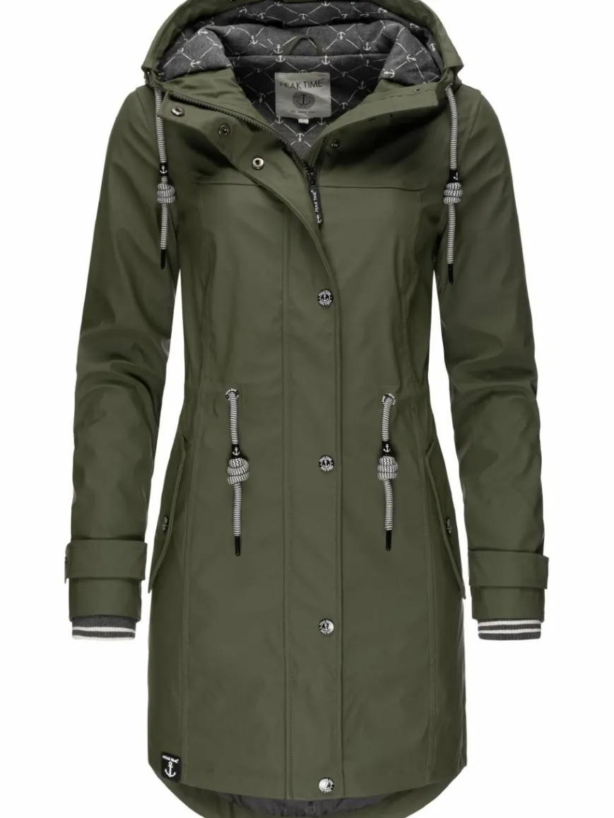 Peak Time Jacken & Westen*Damen Regenjacke - L60042 oliv uni